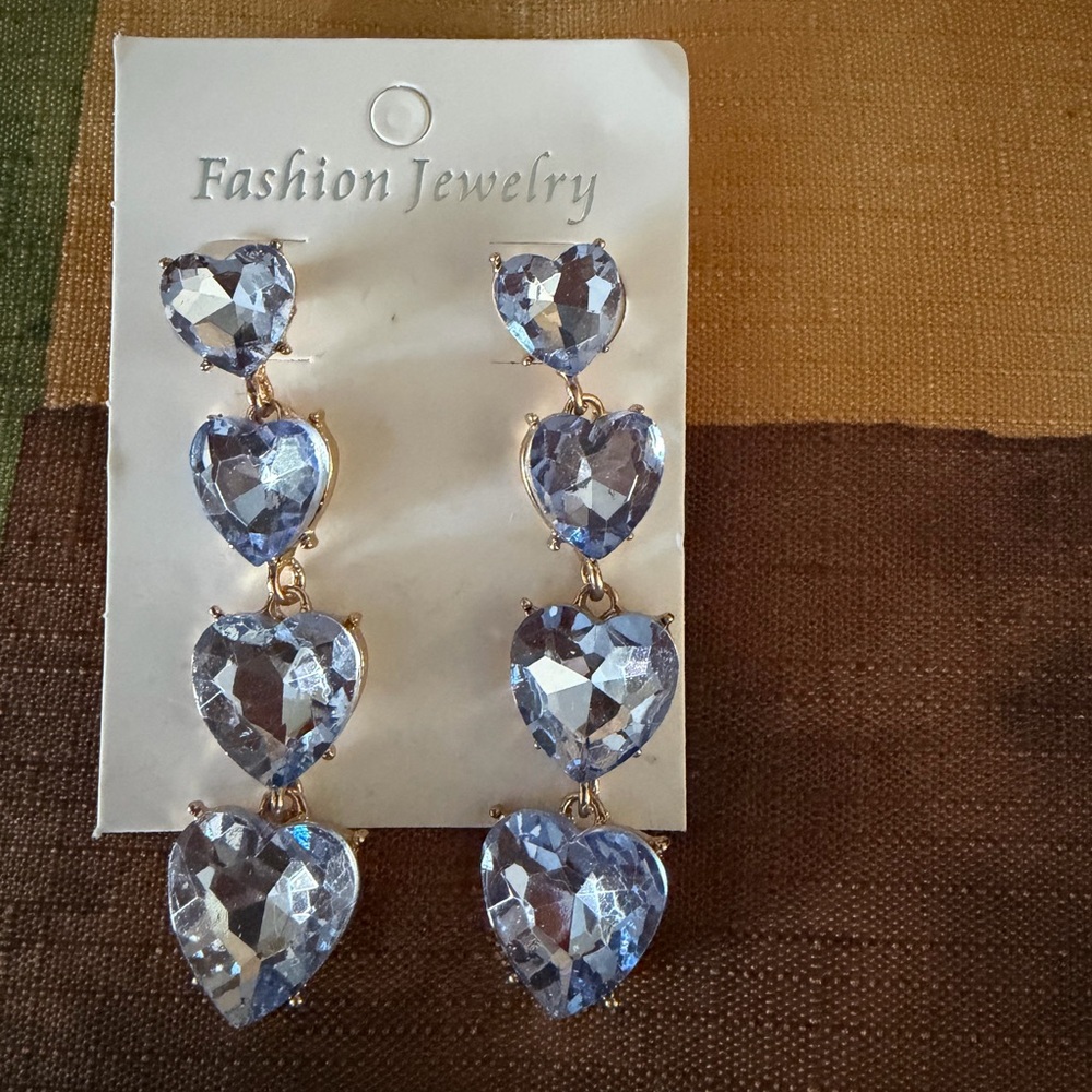 Elegant Silver Heart Drop Earrings
